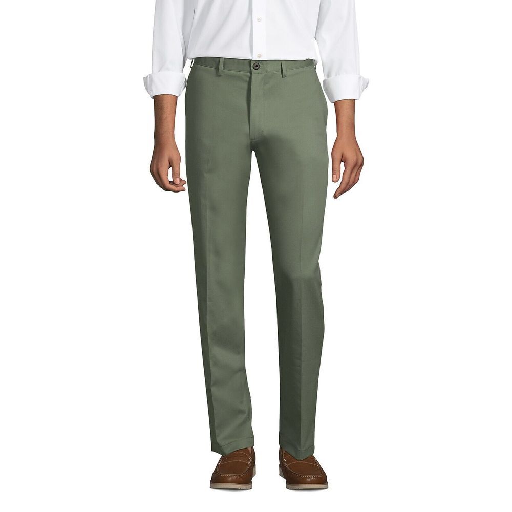 Lands' End Men's Traditional Fit No Iron Chino Pants Vintage Bayleaf Size 36